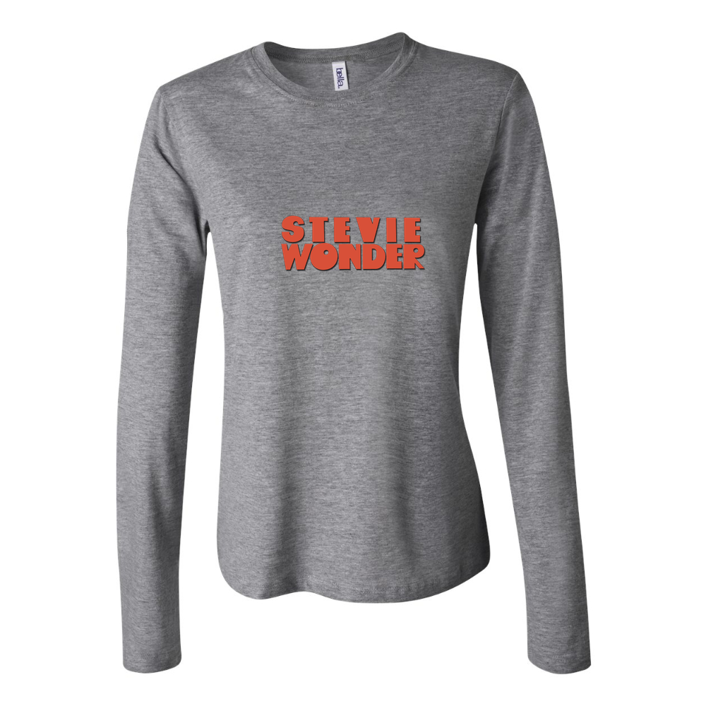 Women's Stevie Wonder Long Sleeve T-Shirt - Gray