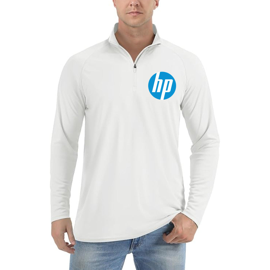 hp logo transparent free quarter-zip athletic shirt in White