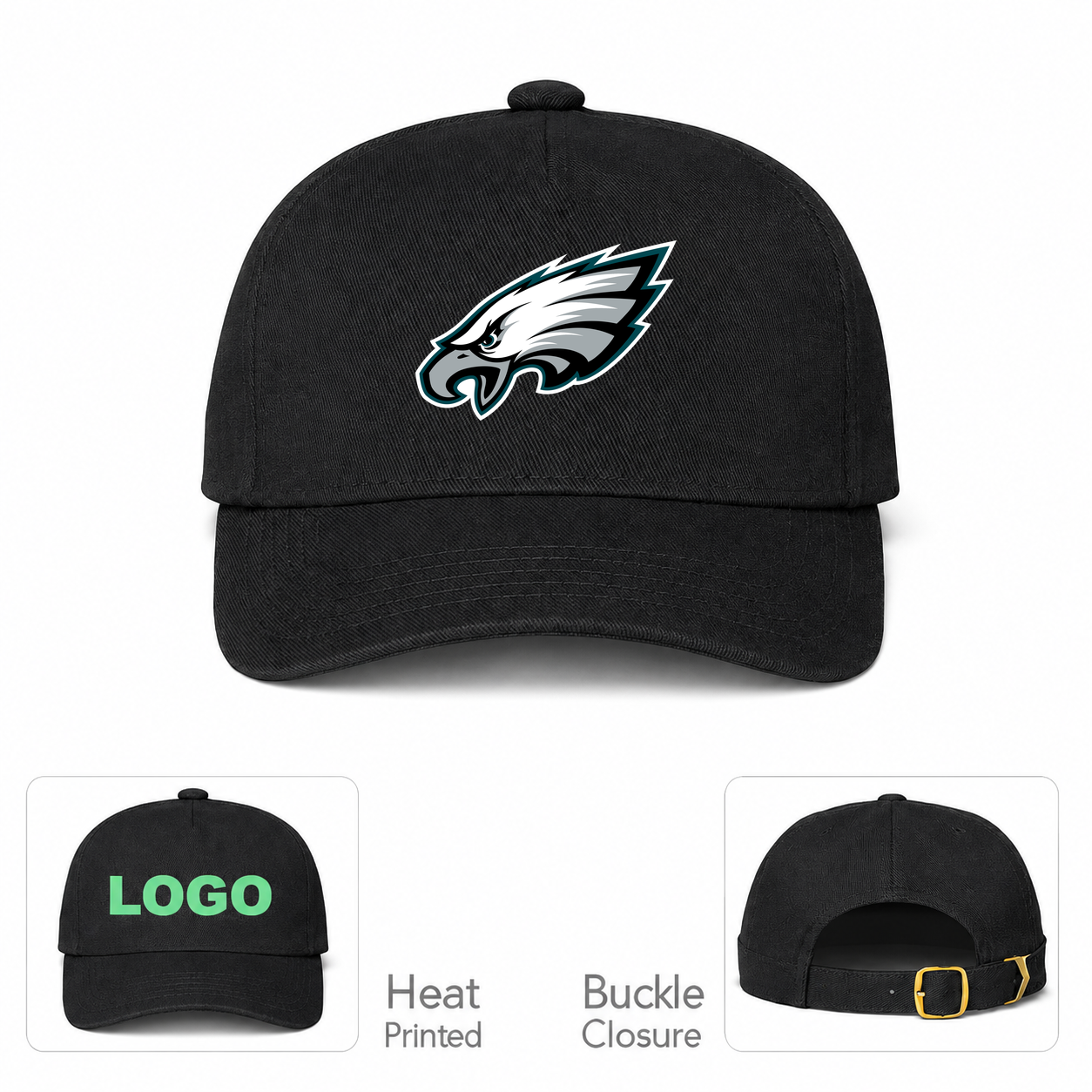 Philadelphia Eagles Black Baseball Cap Hat