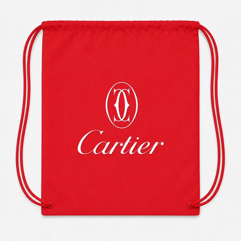 Cartier White Drawstring Bag - Red