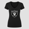 Women's Las Vegas Raiders V Neck T-Shirt in black
