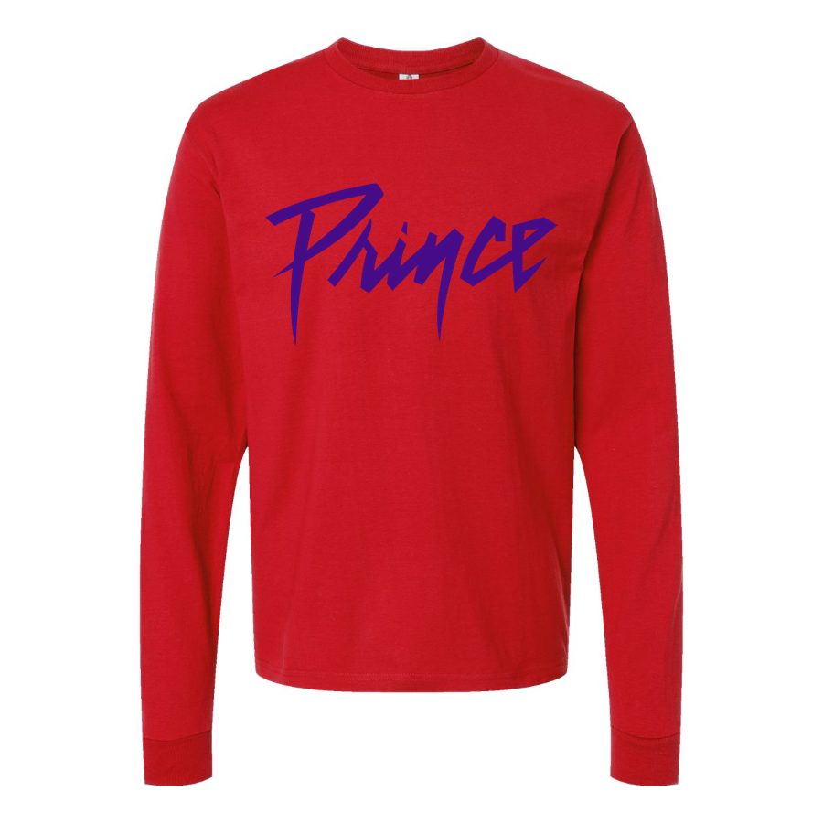 Men's Prince-Logo-768x432 Long sleeves Cotton Blend T-Shirt - Red