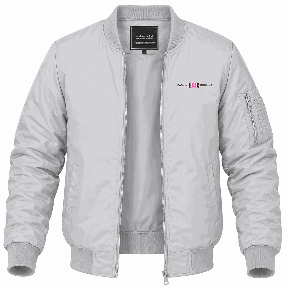 Men's Baskin Robbins Lightweight Bomber Jacket - Gray