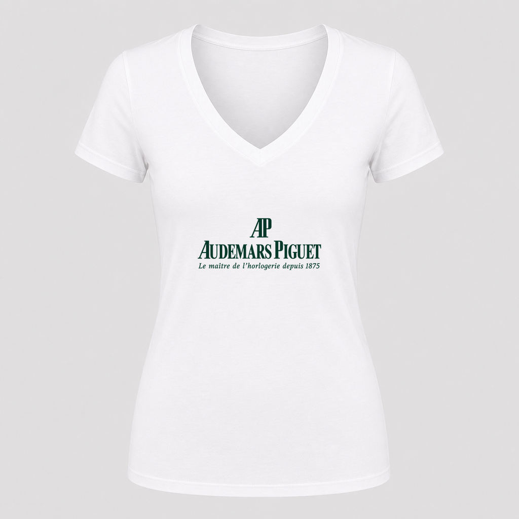 Women's Audemars Piguet V Neck T-Shirt in white