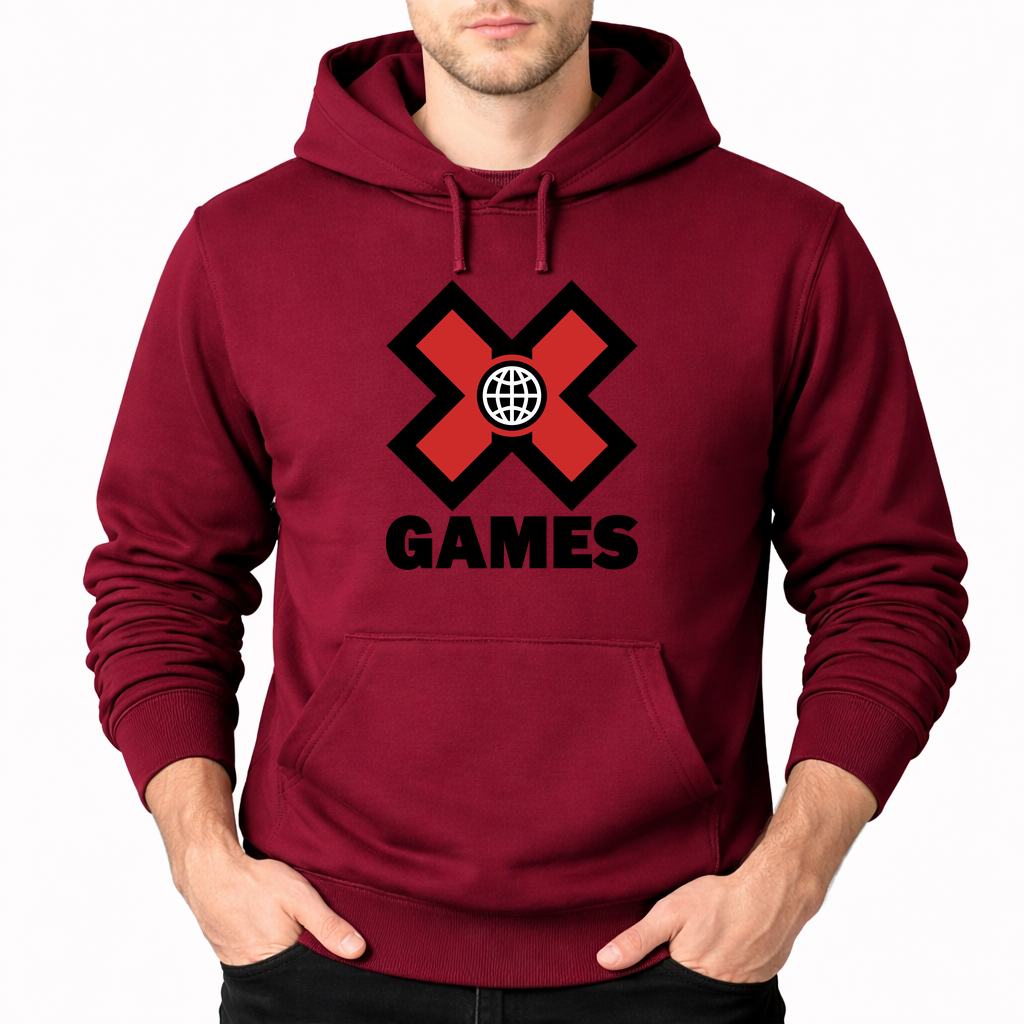 Men's X Games Pullover Hoodie - Burgundy
