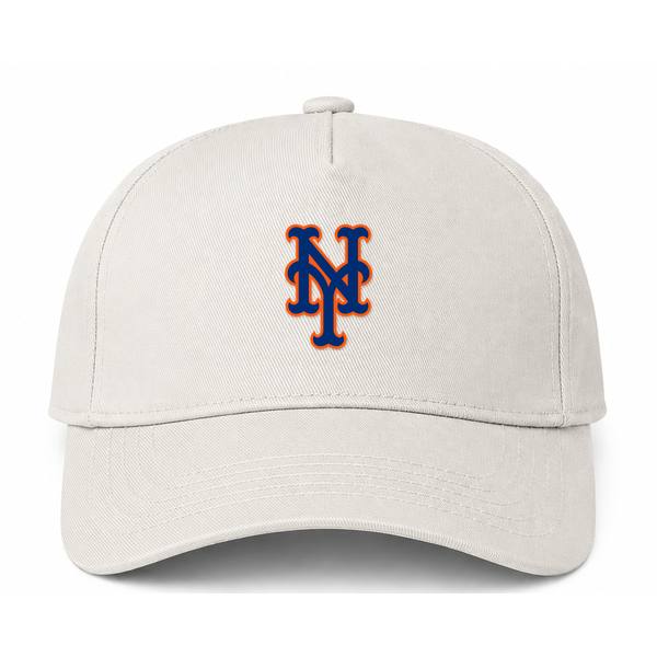 New York Mets MLB Logo Beige Dad Baseball Cap Hat