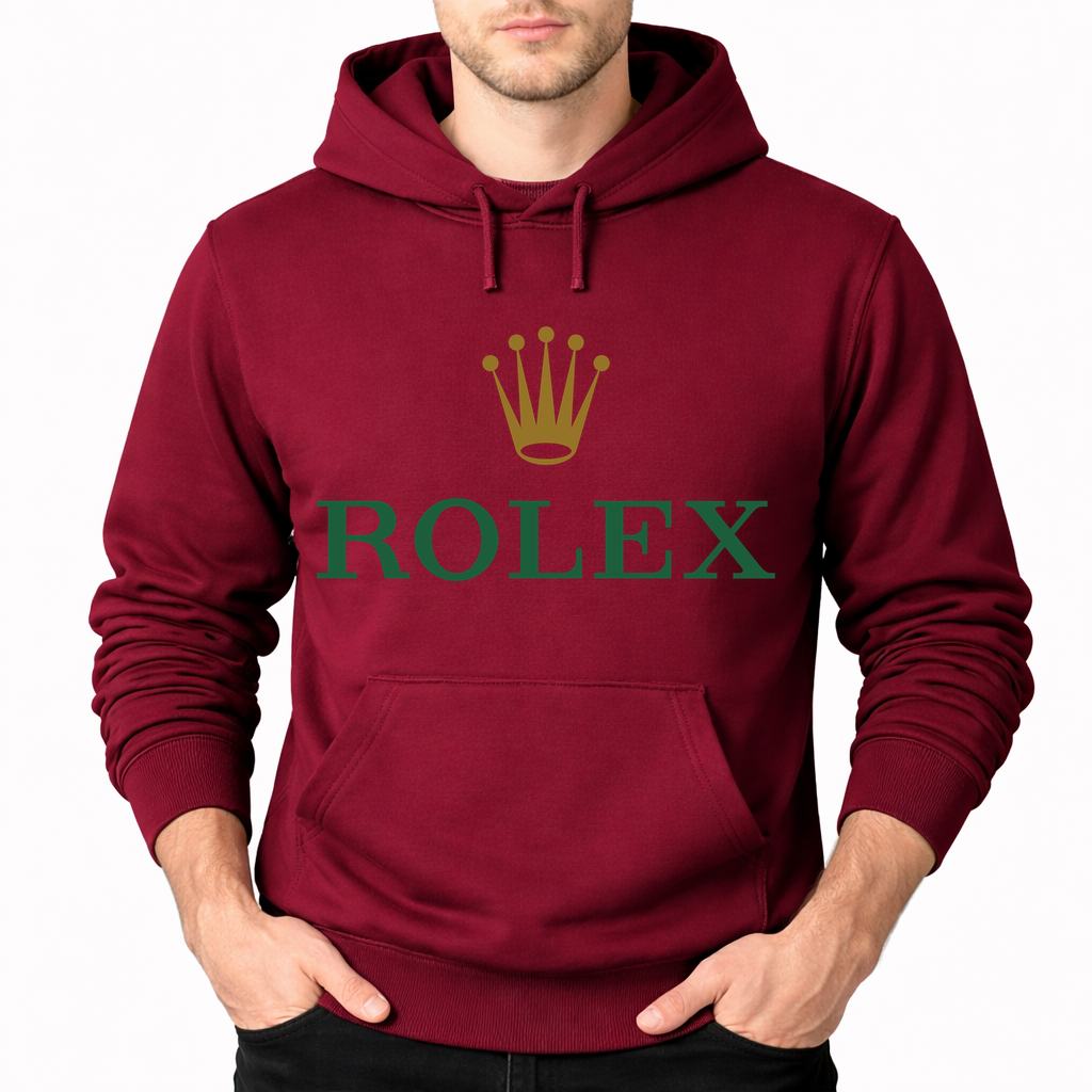 Men's Rolex Pullover Hoodie - Burgundy
