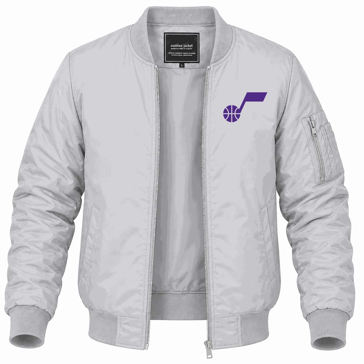 Men's Utah Jazz Lightweight Bomber Jacket - Gray