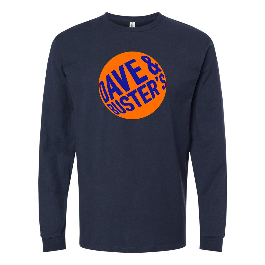 Men's Dave & Buster s Long sleeves Cotton Blend T-Shirt - Navy