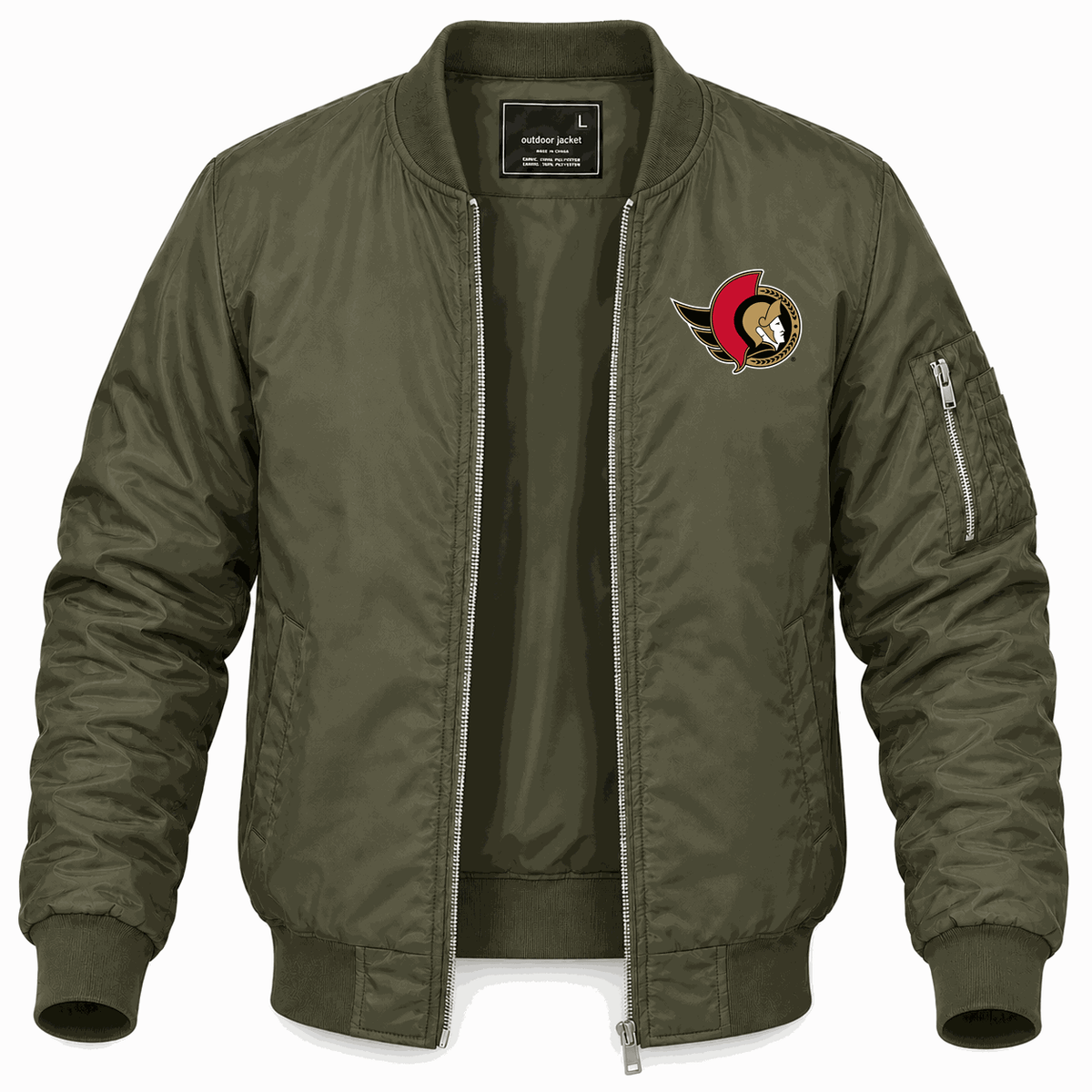 Men's Ottawa Senators Lightweight Bomber Jacket - Army Green