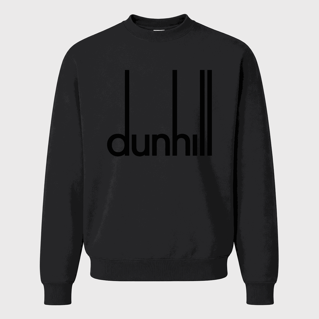 Men's Dunhill Black Logo Crewneck Sweatshirt - Black