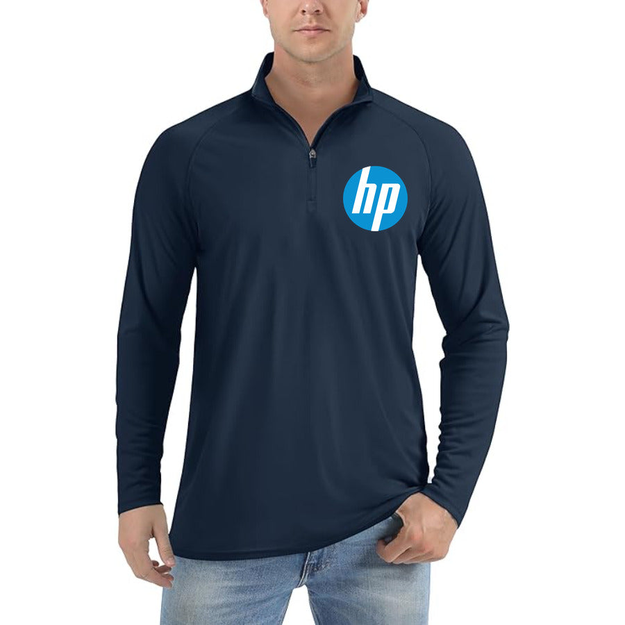 hp logo transparent free quarter-zip athletic shirt in Navy