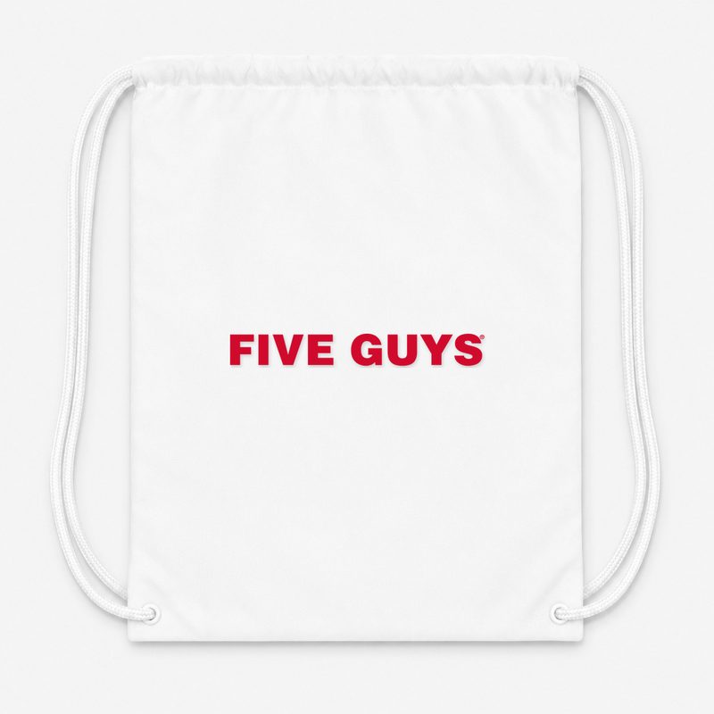 Five Guys Drawstring Bag - White