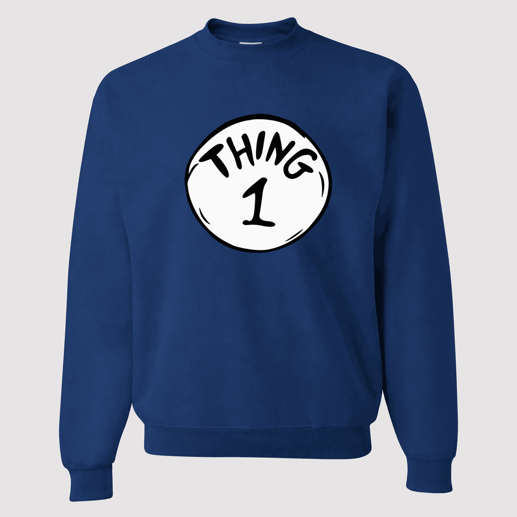 Men's Dr. Seuss Thing 1 Crewneck Sweatshirt - Blue