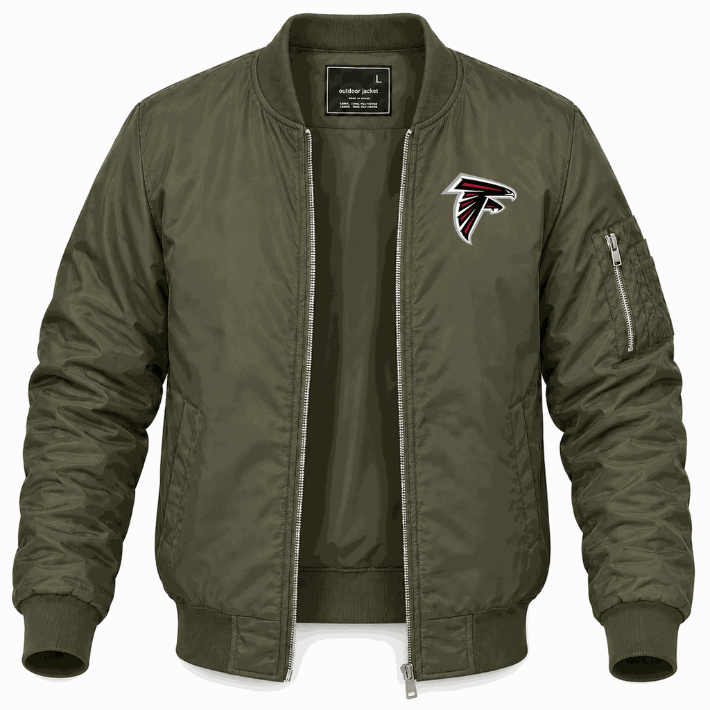 Men's Atlanta Falcons Lightweight Bomber Jacket - Army Green