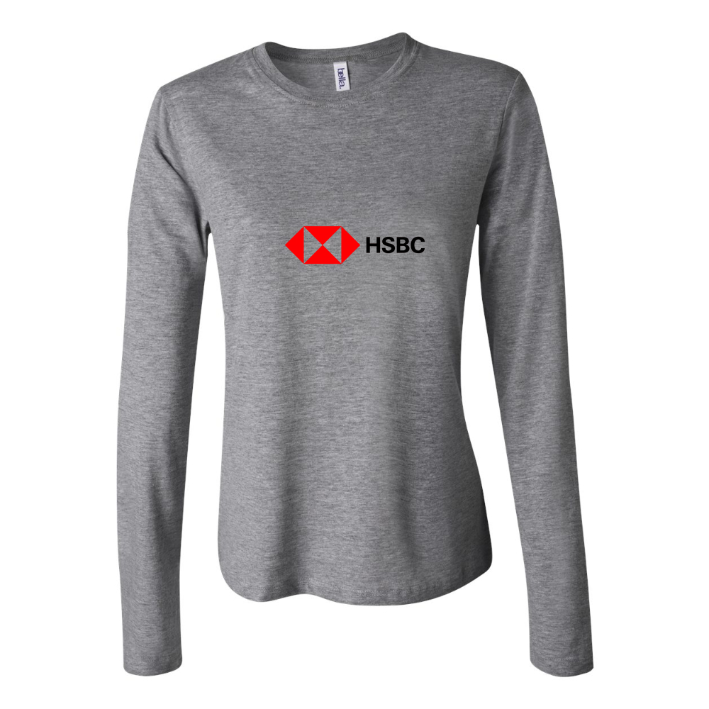 Women's HSBC Logo 500x281 min Long Sleeve T-Shirt - Gray