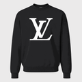 Men's Louis Vuitton White Logo Crewneck Sweatshirt - Black