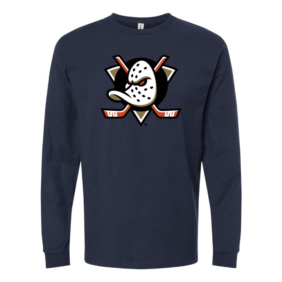 Men's Anaheim Ducks Long sleeves Cotton Blend T-Shirt - Navy