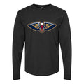 Men's New Orleans Pelicans Long sleeves Cotton Blend T-Shirt - Black