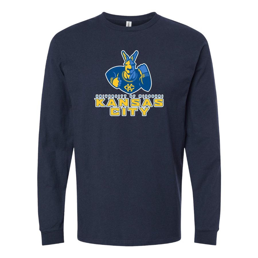 Men's UMKC Kangaroos Logo Long sleeves Cotton Blend T-Shirt - Navy