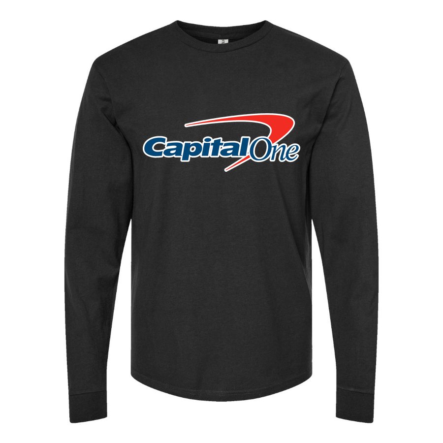 Men's Capital-One-Logo-1536x864 Long sleeves Cotton Blend T-Shirt - Black