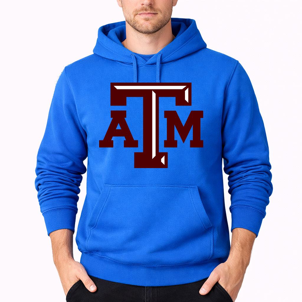 Men's texas-am-university--png-Transparent Pullover Hoodie - Azure