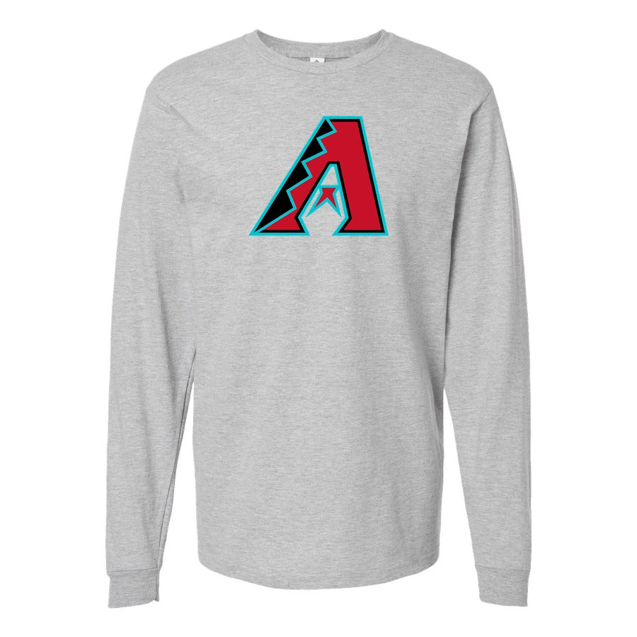 Men's Arizona Diamondbacks Long sleeves Cotton Blend T-Shirt - Gray
