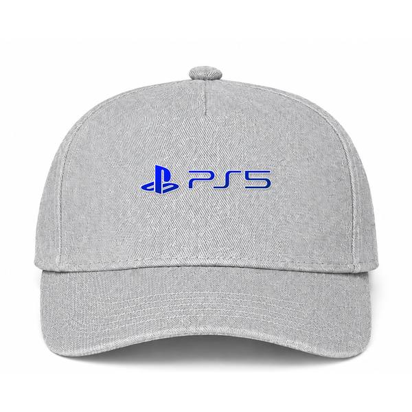 PS5 Official Blue Logo Gray Dad Baseball Cap Hat