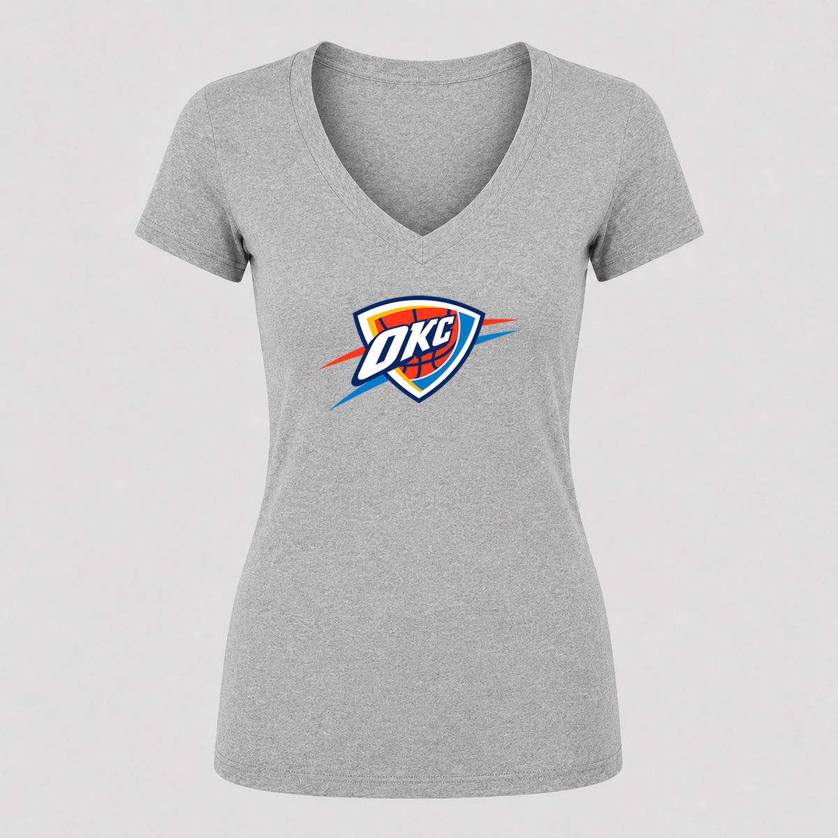 Women's Oklahoma City Thunder V Neck T-Shirt in gray