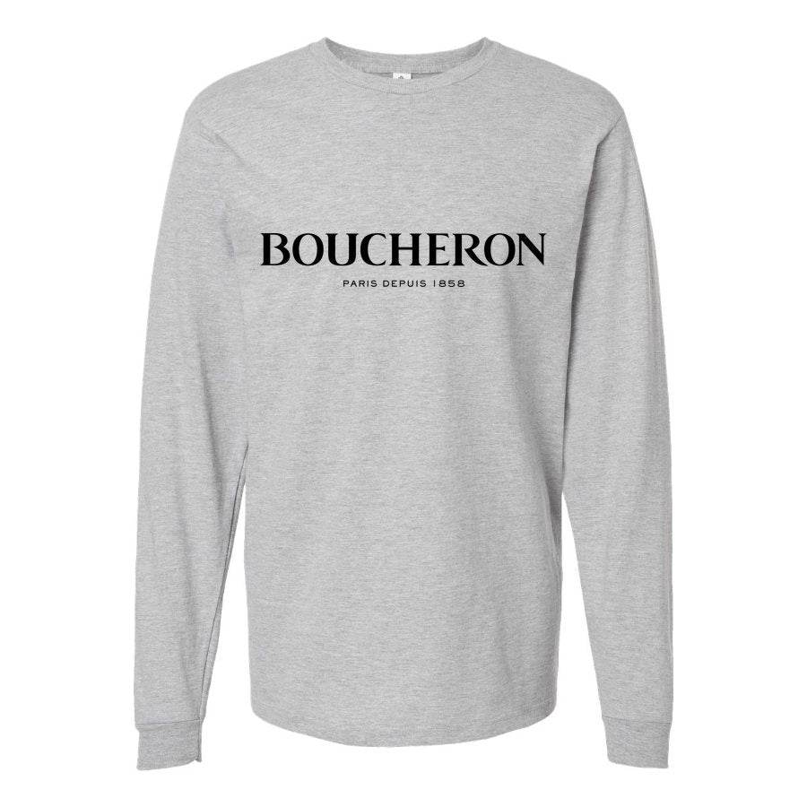 Men's Boucheron Long sleeves Cotton Blend T-Shirt - Gray