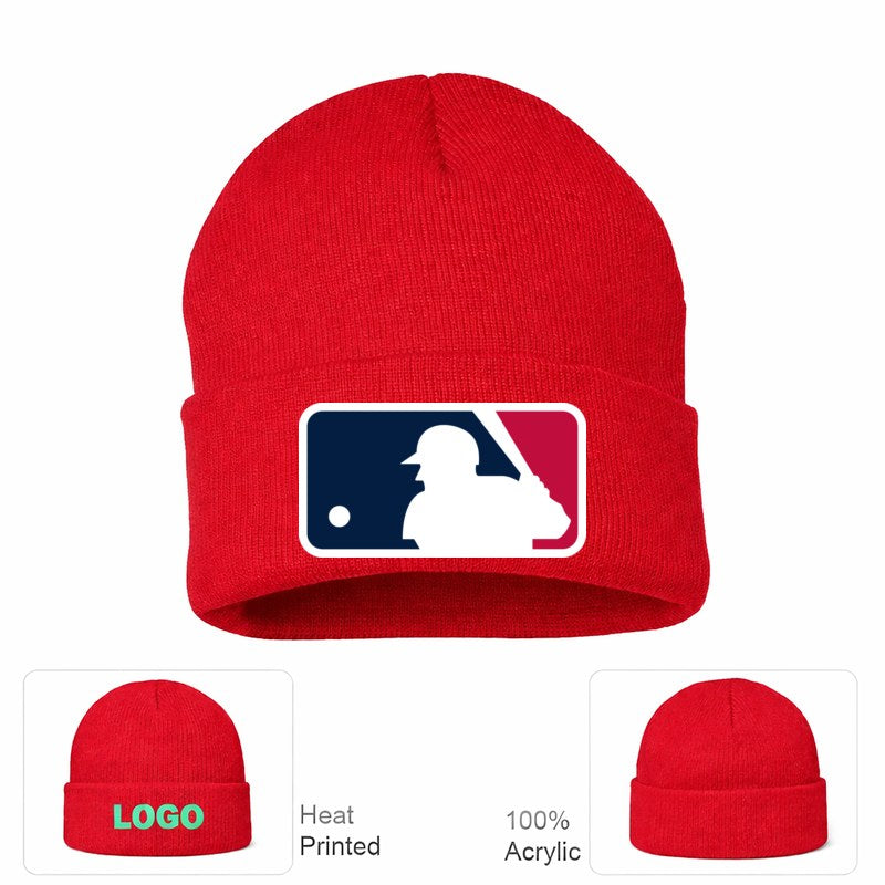 Major League Baseball Logo Red Beanie Hat