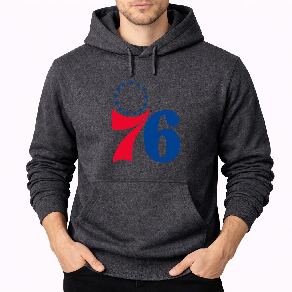 Men's Philadelphia 76ers Pullover Hoodie - Charcoal