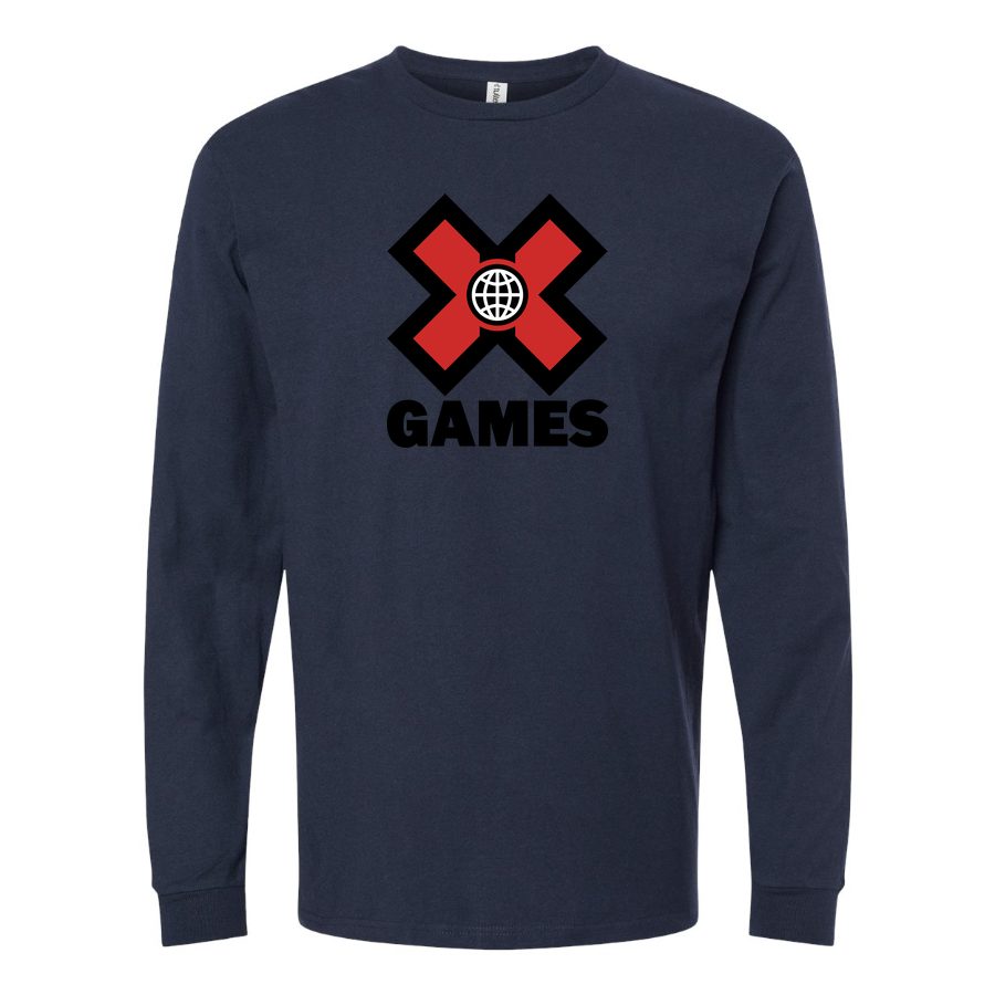 Men's X Games logo.svg Long sleeves Cotton Blend T-Shirt - Navy