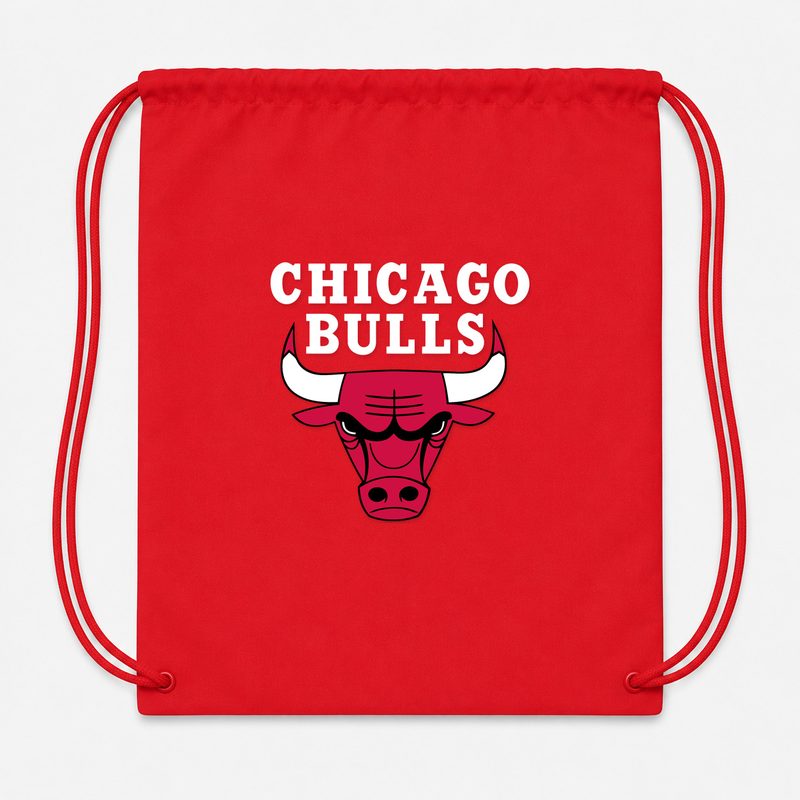 Chicago Bulls White Drawstring Bag - Red