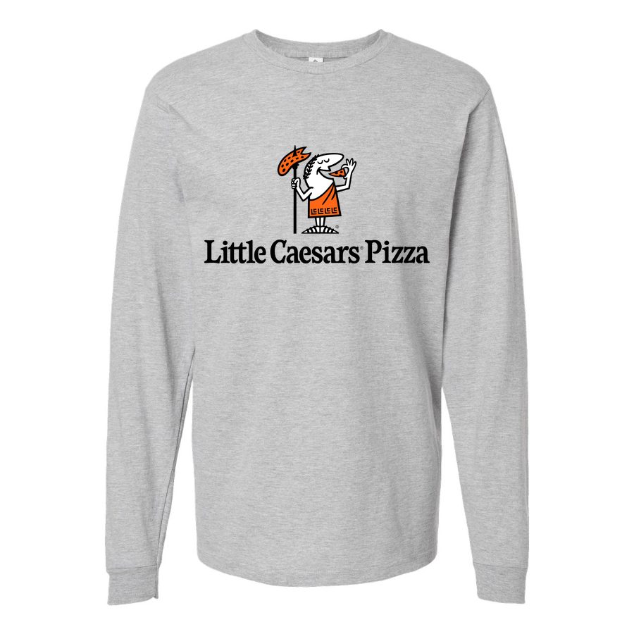 Men's Logo-Little-Caesars-1536x864 Long sleeves Cotton Blend T-Shirt - Gray