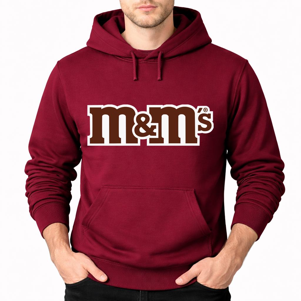 Men's M&M's Pullover Hoodie - Burgundy