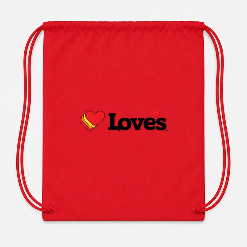 Loves Travel Stops Drawstring Bag - Red
