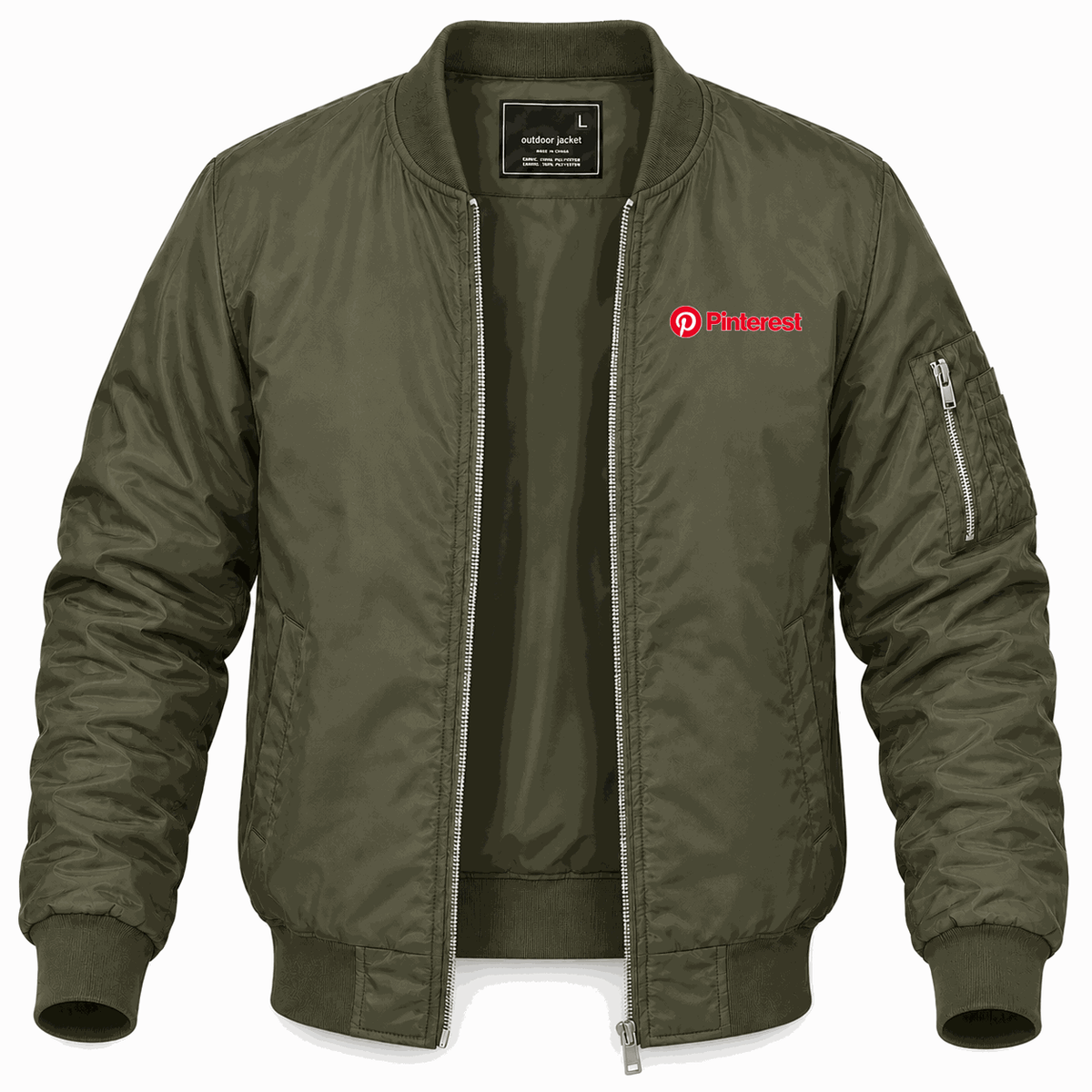 Men's Pinterest Lightweight Bomber Jacket - Army Green