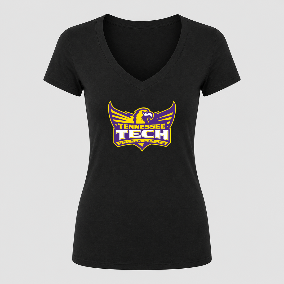 Women's Tennessee Tech Golden Eagles V Neck T-Shirt in black