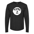 Men's Dr. Seuss Thing 2 Logo Long sleeves Cotton Blend T-Shirt - Black