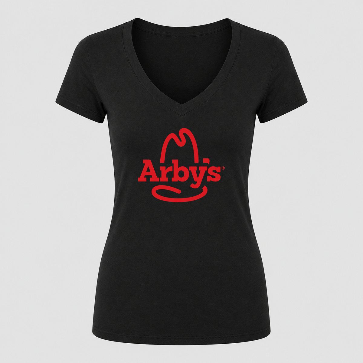 Women's Arby's V Neck T-Shirt in black