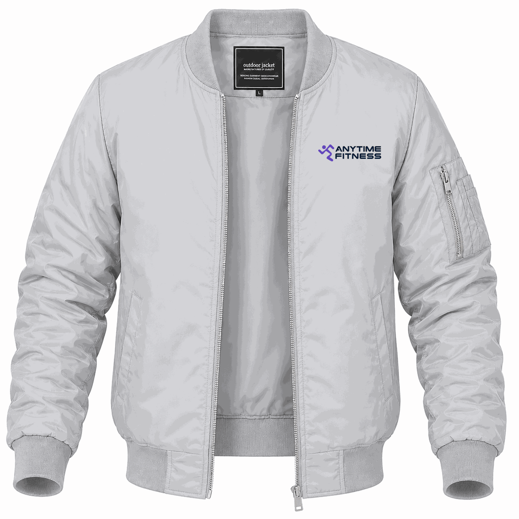 Men's Anytime Fitness Lightweight Bomber Jacket - Gray