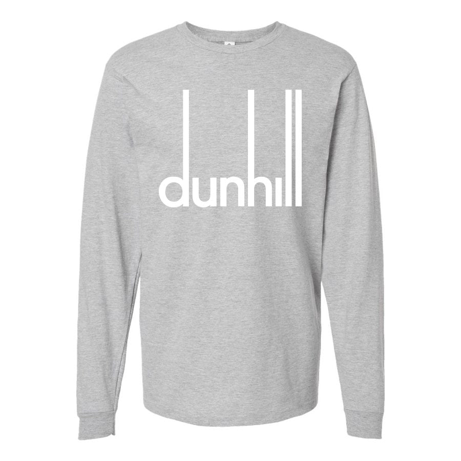 Men's Dunhil Long sleeves Cotton Blend T-Shirt - Gray