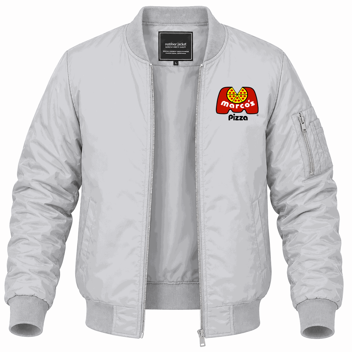 Men's Marco's Pizza Lightweight Bomber Jacket - Gray