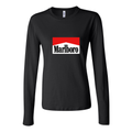 Women's Marlboro Logo 1536x864 Long Sleeve T-Shirt - Black