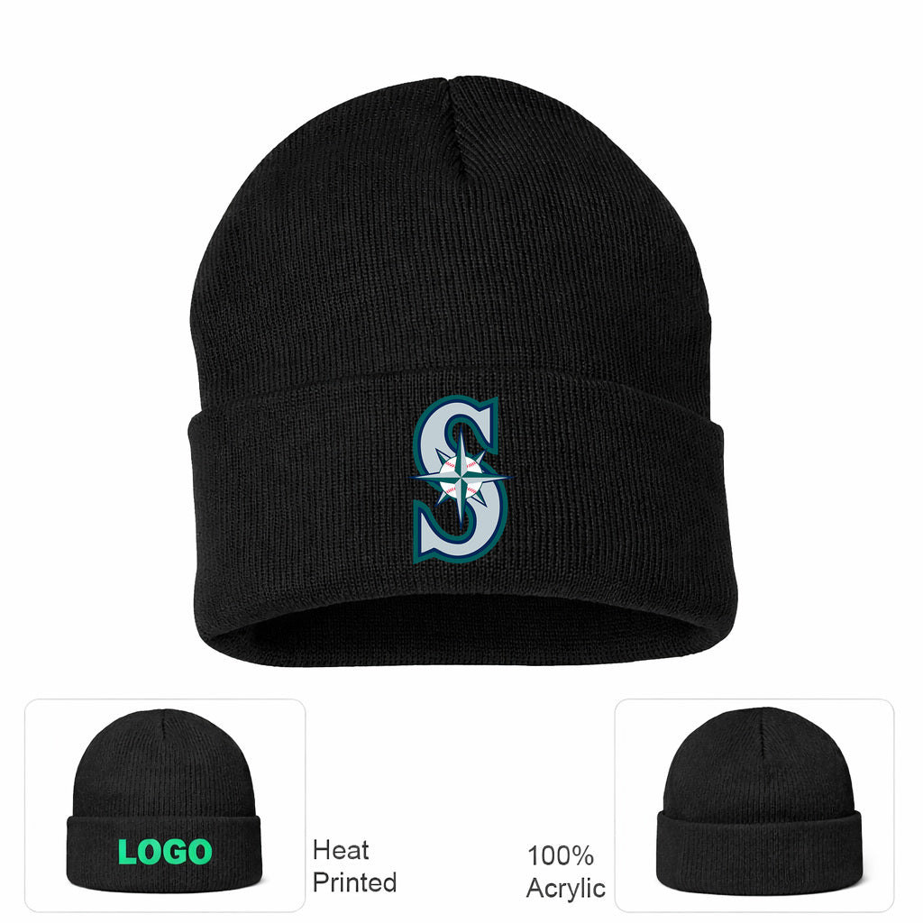 MLB Seattle Mariners Beanie Hat - Black