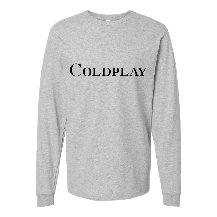 Men's Coldplay-Logo-768x432 Long sleeves Cotton Blend T-Shirt - Gray