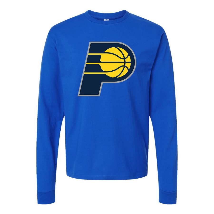 Men's Indiana Pacers Long sleeves Cotton Blend T-Shirt - Blue