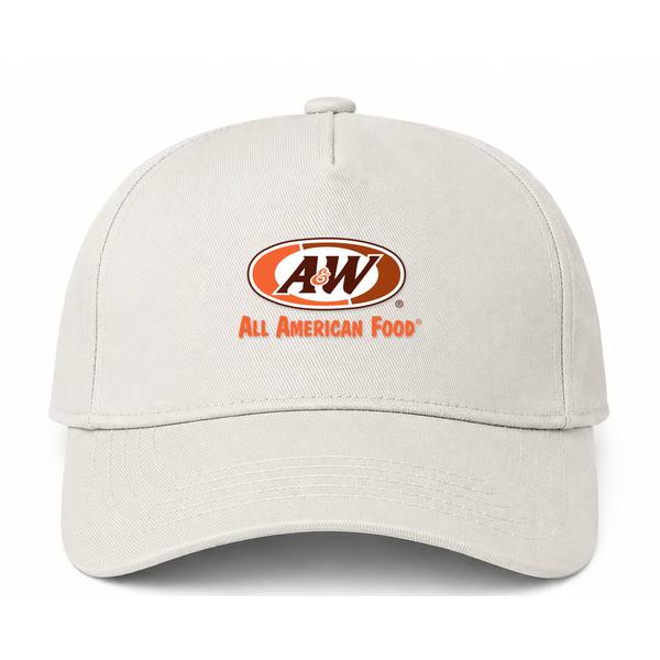 A&W Logo Beige Dad Baseball Cap Hat