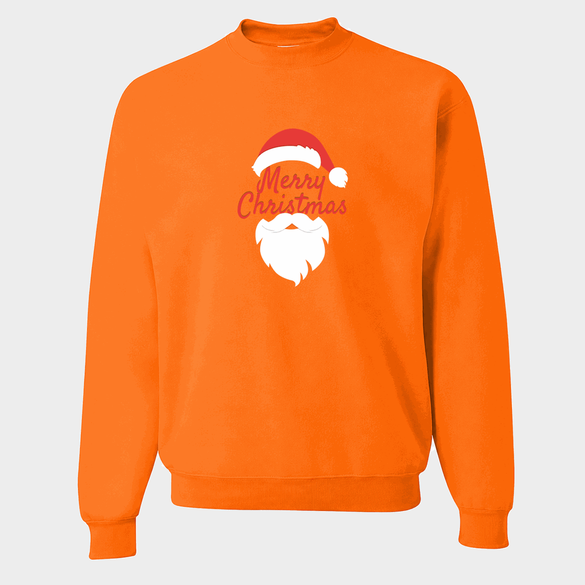 Men's Merry Christmas Santa Crewneck Sweatshirt - Orange
